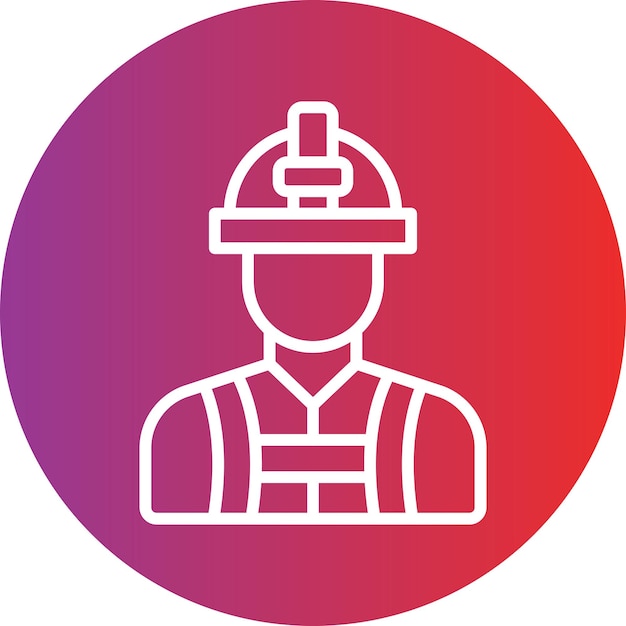 Diseño vectorial Estilo de icono de bombero masculino