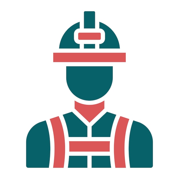 Diseño vectorial Estilo de icono de bombero masculino