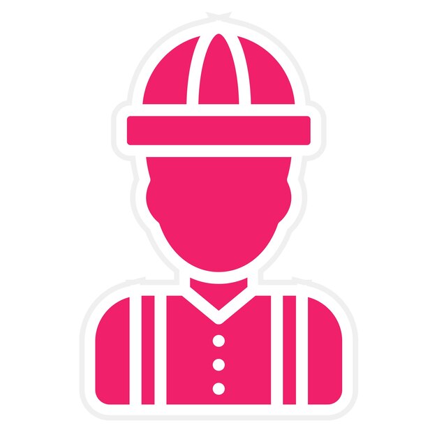 Diseño vectorial Estilo de icono de bombero masculino