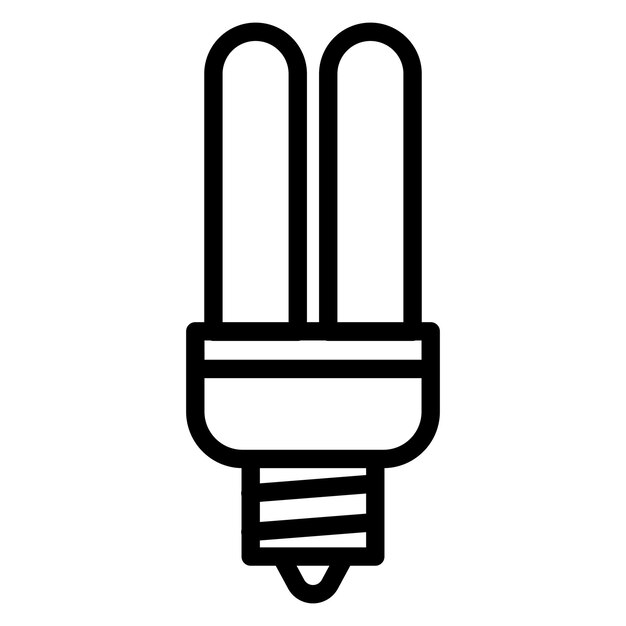 Diseño vectorial del estilo del icono de la bombilla tubular Cfl