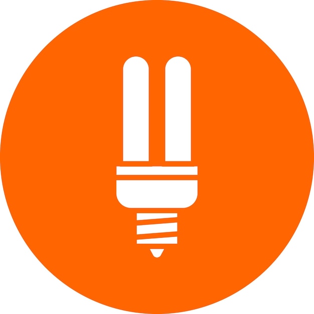 Diseño vectorial del estilo del icono de la bombilla tubular Cfl