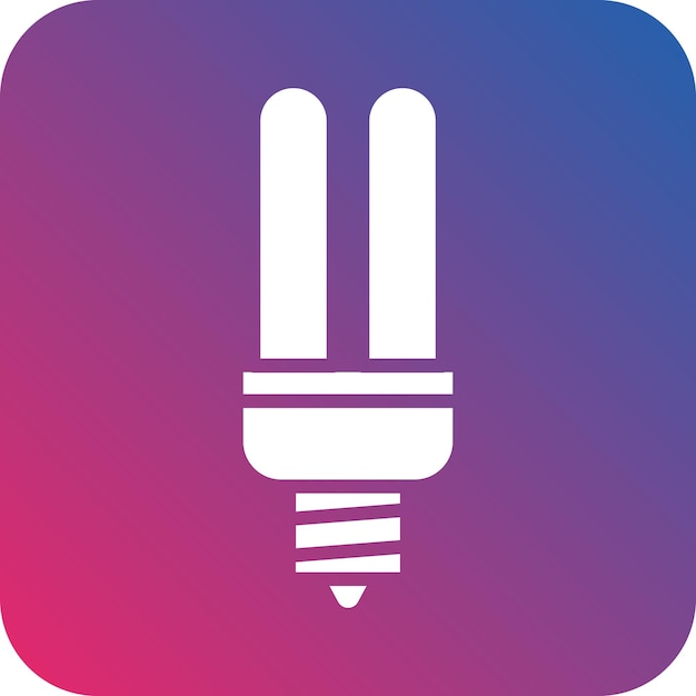 Diseño vectorial del estilo del icono de la bombilla tubular Cfl