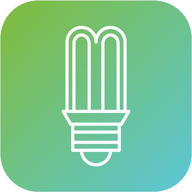 Diseño vectorial del estilo del icono de la bombilla tubular Cfl