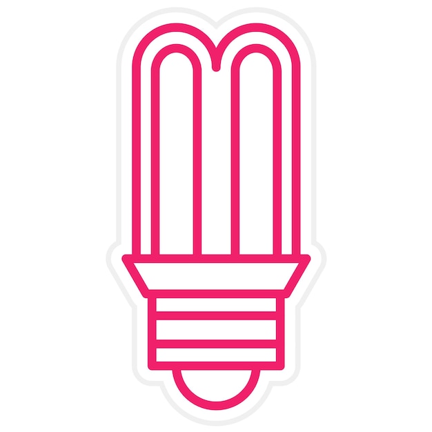 Vector diseño vectorial del estilo del icono de la bombilla tubular cfl