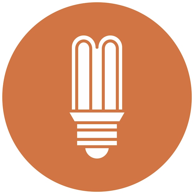 Diseño vectorial del estilo del icono de la bombilla tubular Cfl