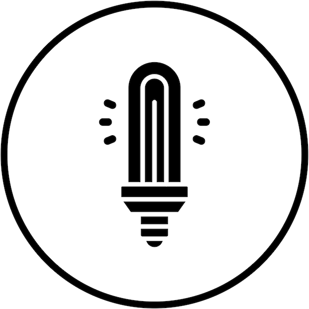 Diseño vectorial del estilo del icono de la bombilla tubular Cfl