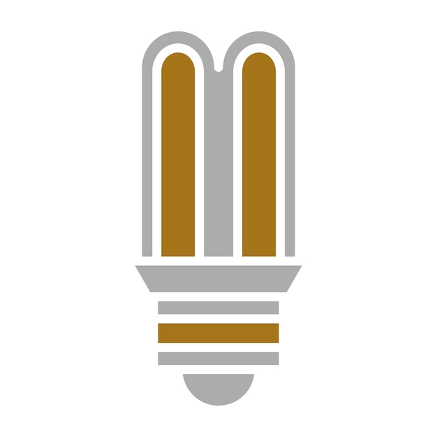 Diseño vectorial del estilo del icono de la bombilla tubular Cfl