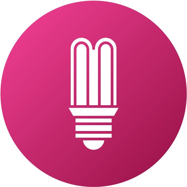 Diseño vectorial del estilo del icono de la bombilla tubular Cfl