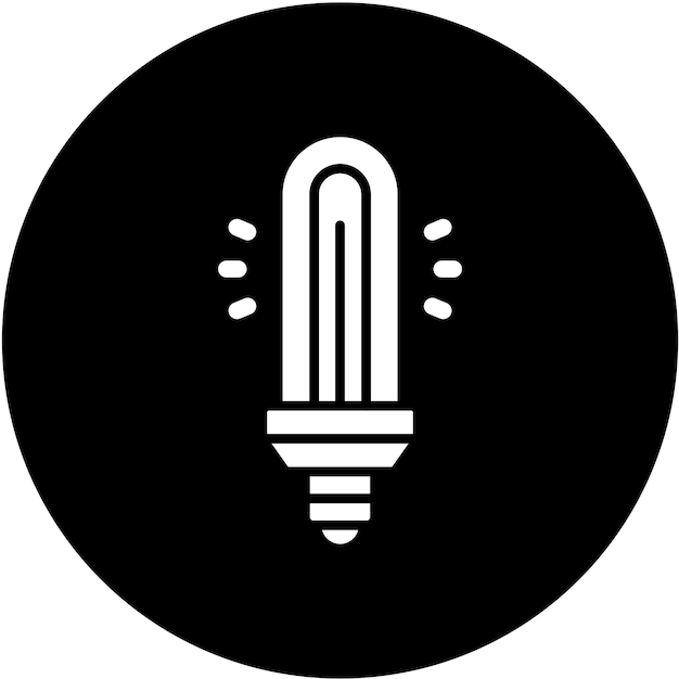 Diseño vectorial del estilo del icono de la bombilla tubular Cfl