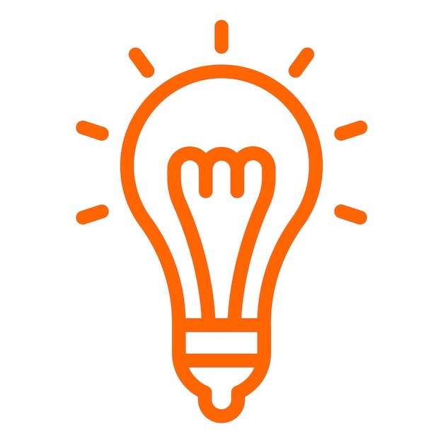 Diseño vectorial del estilo del icono de la bombilla