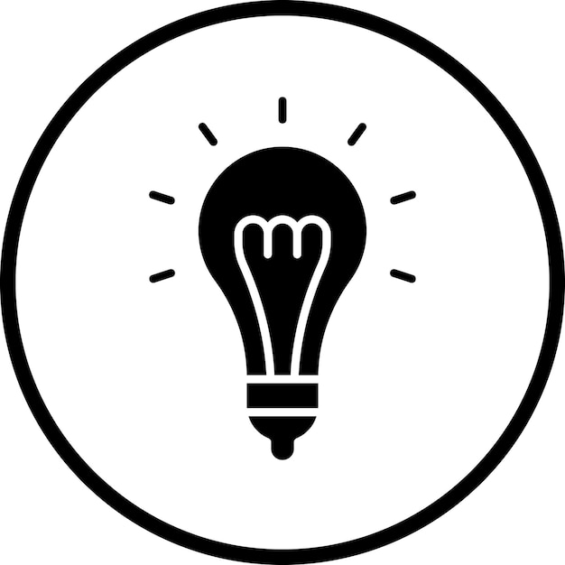 Diseño vectorial del estilo del icono de la bombilla