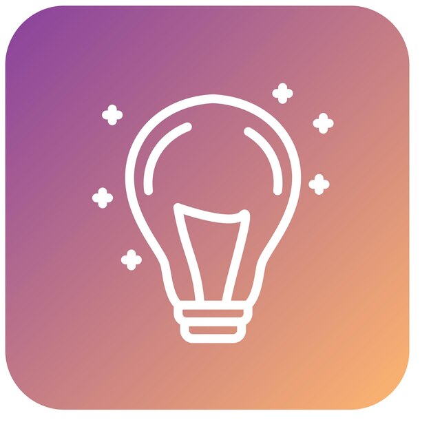 Diseño vectorial del estilo del icono de la bombilla