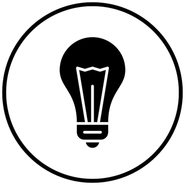 Diseño vectorial del estilo del icono de la bombilla