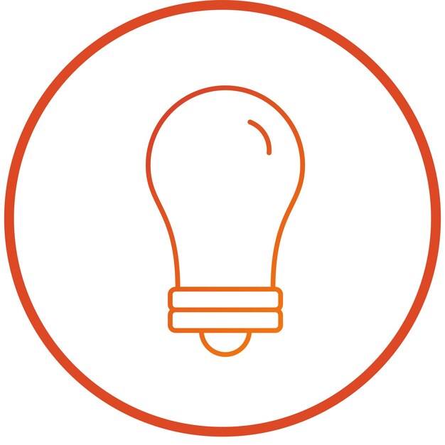 Diseño vectorial del estilo del icono de la bombilla