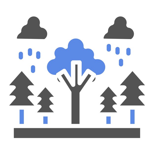 Diseño vectorial del estilo del icono del bosque lluvioso
