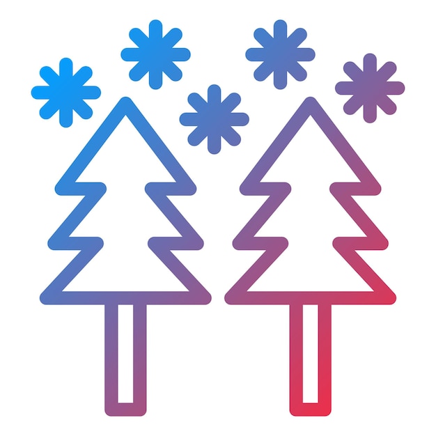 Diseño vectorial de estilo de icono de bosque de nieve