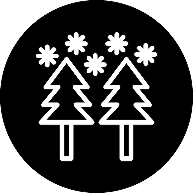 Diseño vectorial de estilo de icono de bosque de nieve