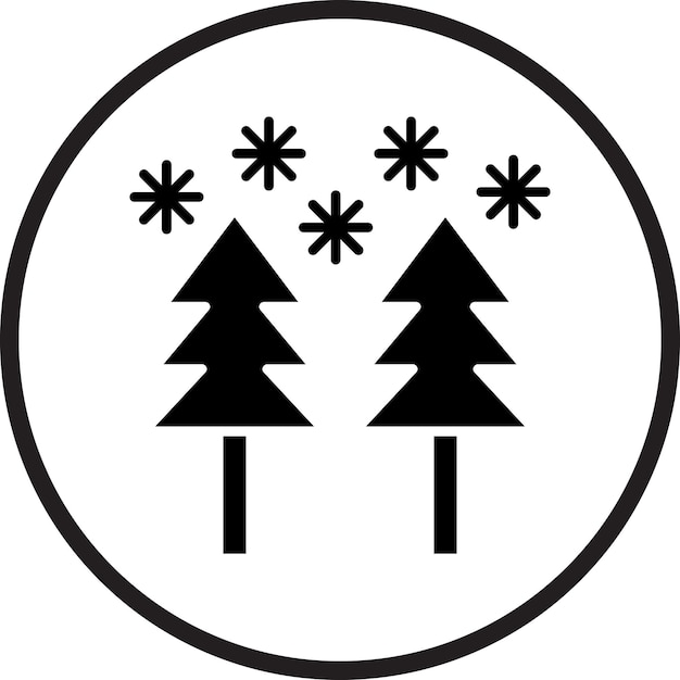 Diseño vectorial de estilo de icono de bosque de nieve