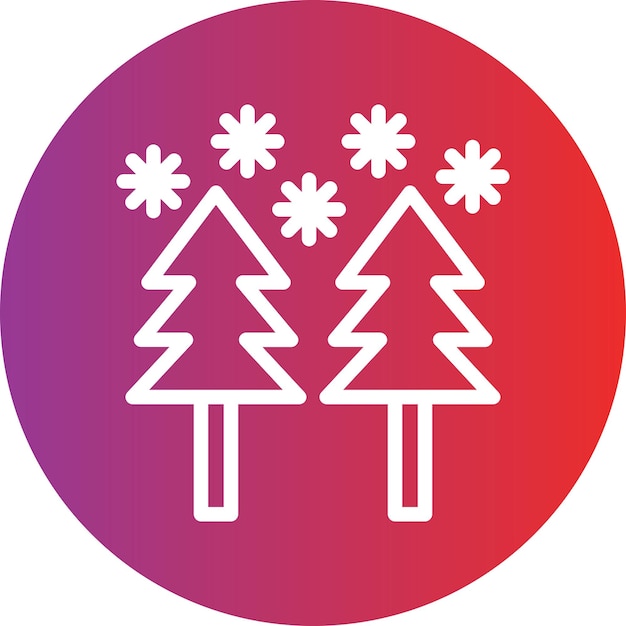 Diseño vectorial de estilo de icono de bosque de nieve