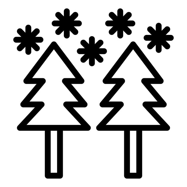 Diseño vectorial de estilo de icono de bosque de nieve