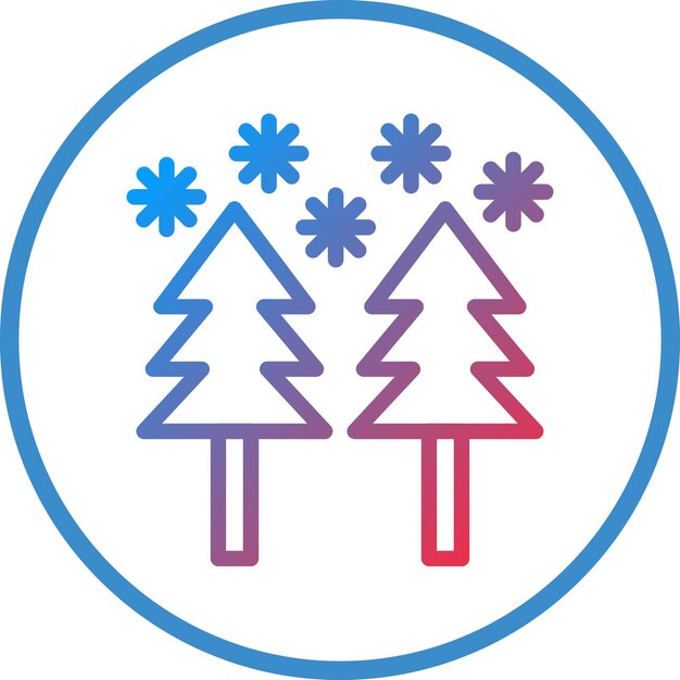Diseño vectorial de estilo de icono de bosque de nieve