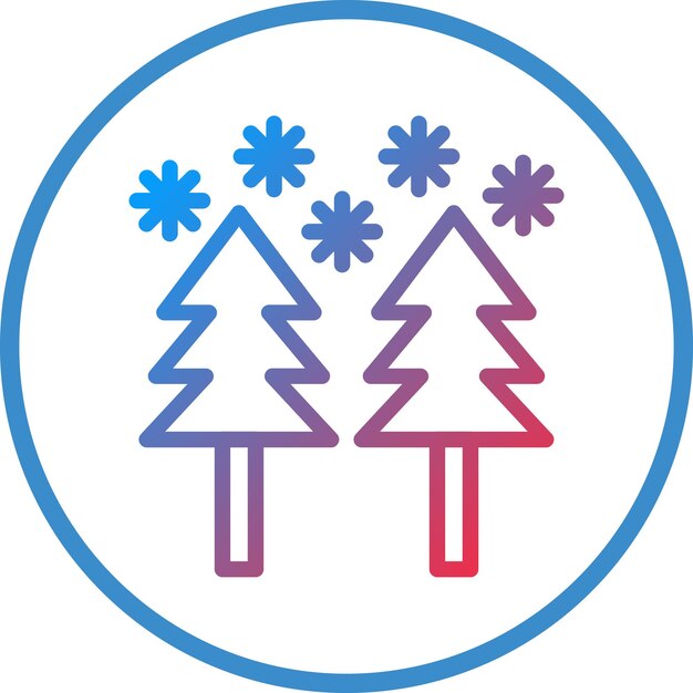 Vector diseño vectorial de estilo de icono de bosque de nieve