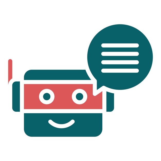 Diseño vectorial Estilo del icono del bot de chat inteligente