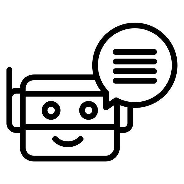 Diseño vectorial Estilo del icono del bot de chat inteligente