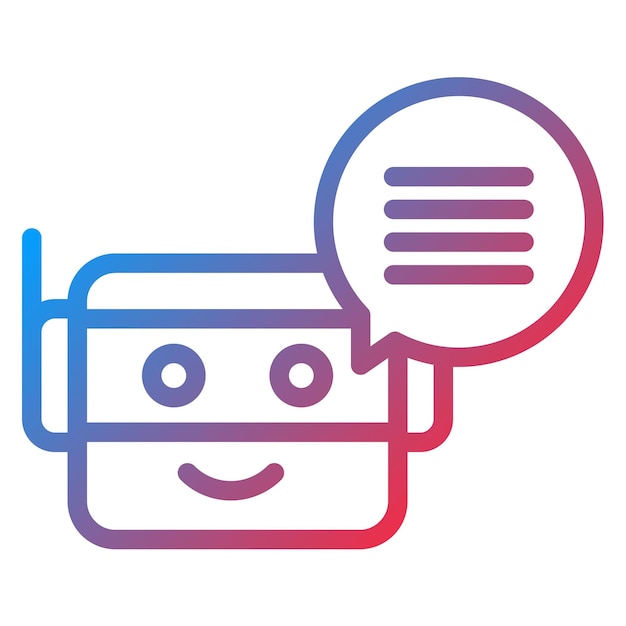 Diseño vectorial Estilo del icono del bot de chat inteligente
