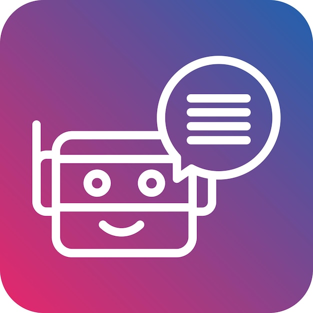 Diseño vectorial Estilo del icono del bot de chat inteligente