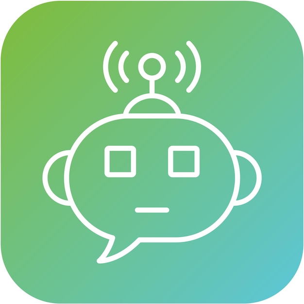 Diseño vectorial Estilo del icono del bot de chat inteligente
