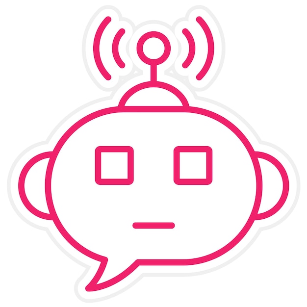 Diseño vectorial Estilo del icono del bot de chat inteligente