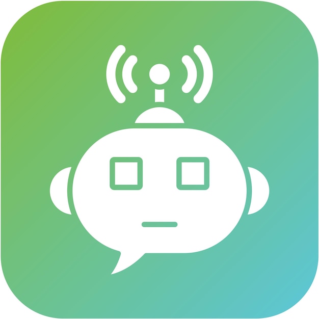 Diseño vectorial Estilo del icono del bot de chat inteligente