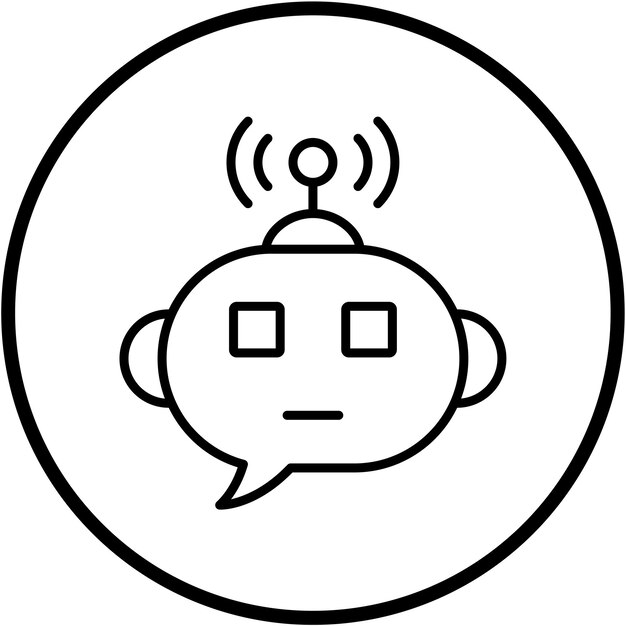 Diseño vectorial Estilo del icono del bot de chat inteligente