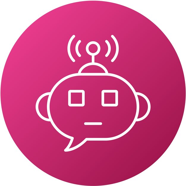 Diseño vectorial Estilo del icono del bot de chat inteligente