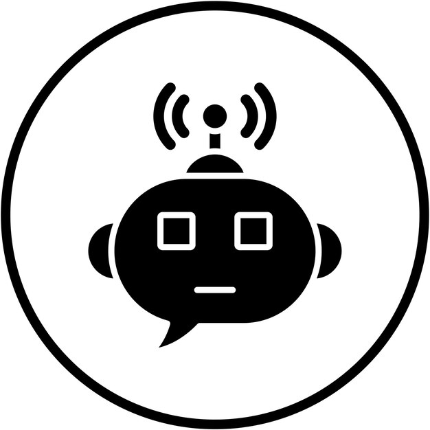 Diseño vectorial Estilo del icono del bot de chat inteligente