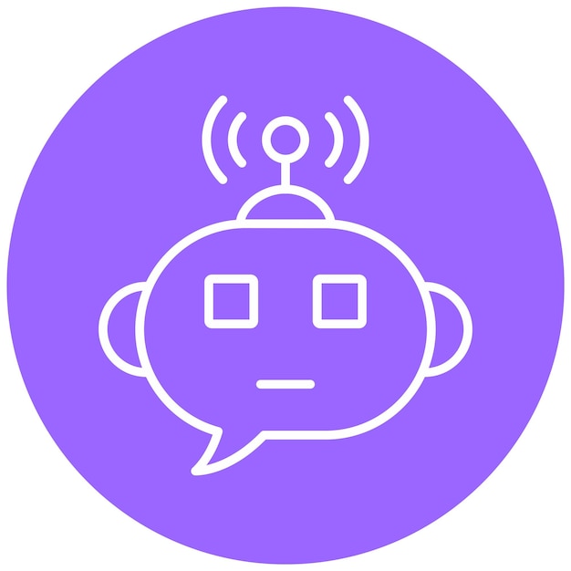 Diseño vectorial Estilo del icono del bot de chat inteligente