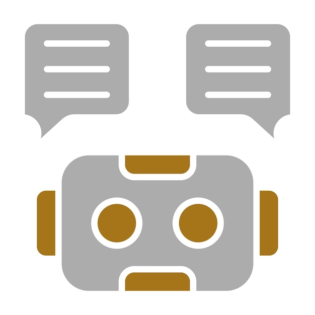 Diseño vectorial del estilo del icono del bot de chat