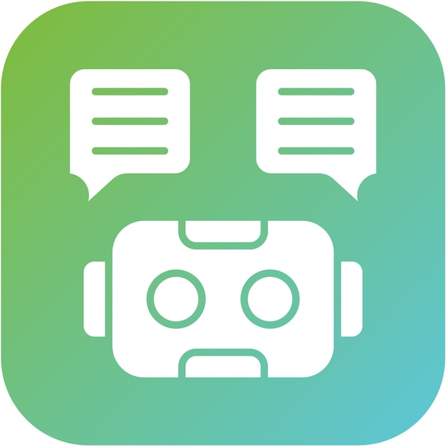 Diseño vectorial del estilo del icono del bot de chat