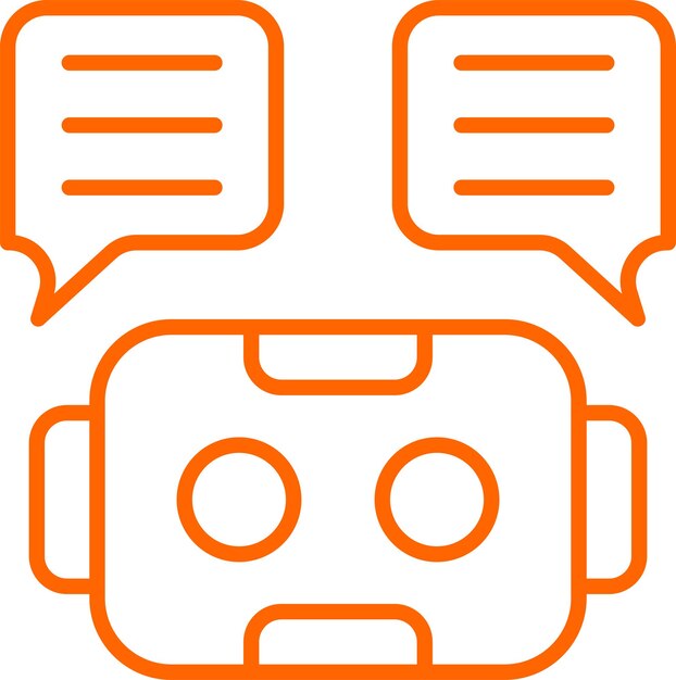 Diseño vectorial del estilo del icono del bot de chat