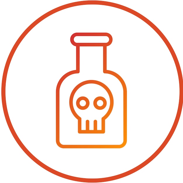 Diseño vectorial del estilo del icono de la botella de ácido