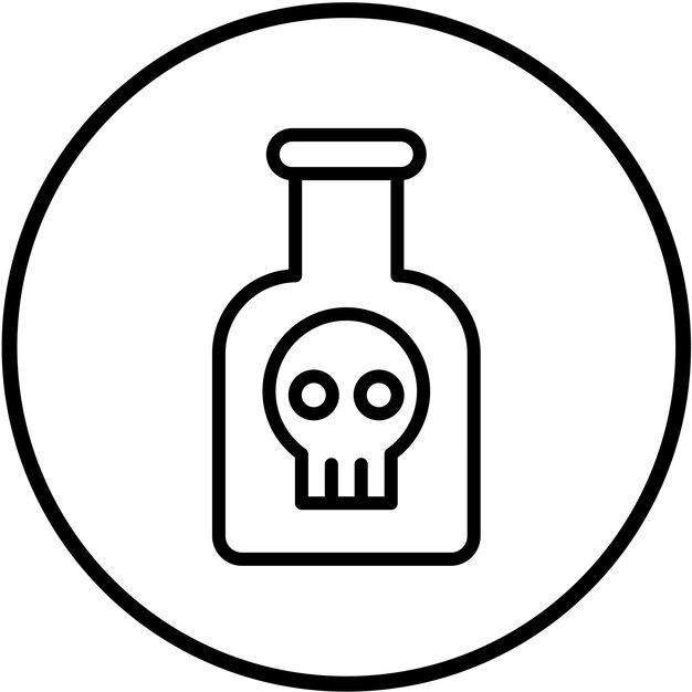 Diseño vectorial del estilo del icono de la botella de ácido