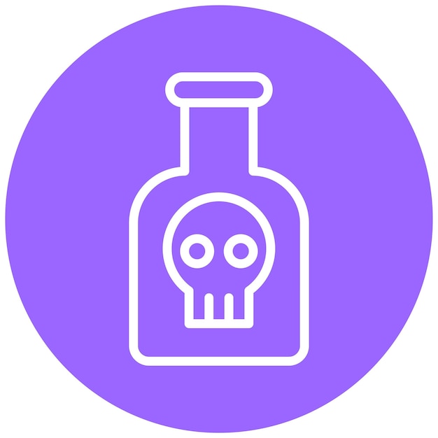 Diseño vectorial del estilo del icono de la botella de ácido