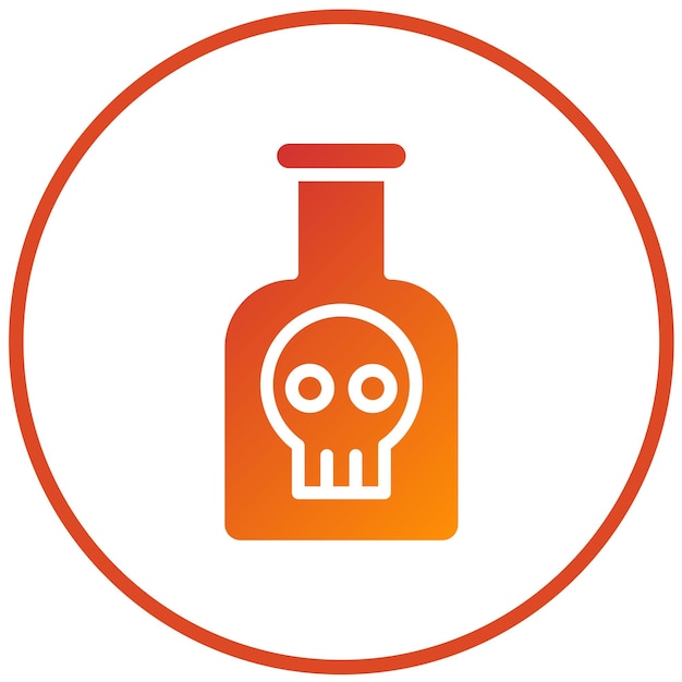 Diseño vectorial del estilo del icono de la botella de ácido