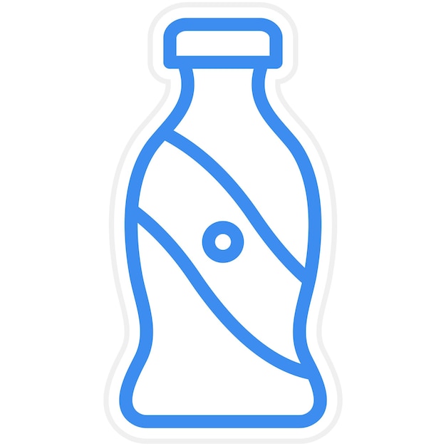 Diseño vectorial del estilo del icono de la botella de cola