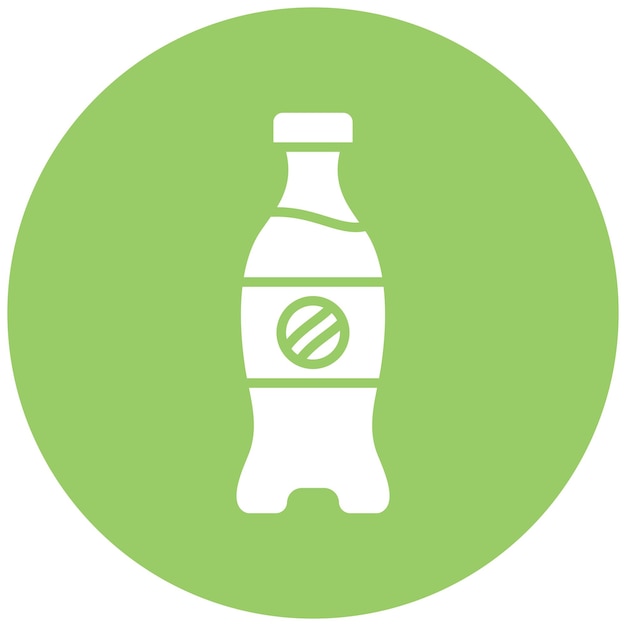 Diseño vectorial del estilo del icono de la botella de cola