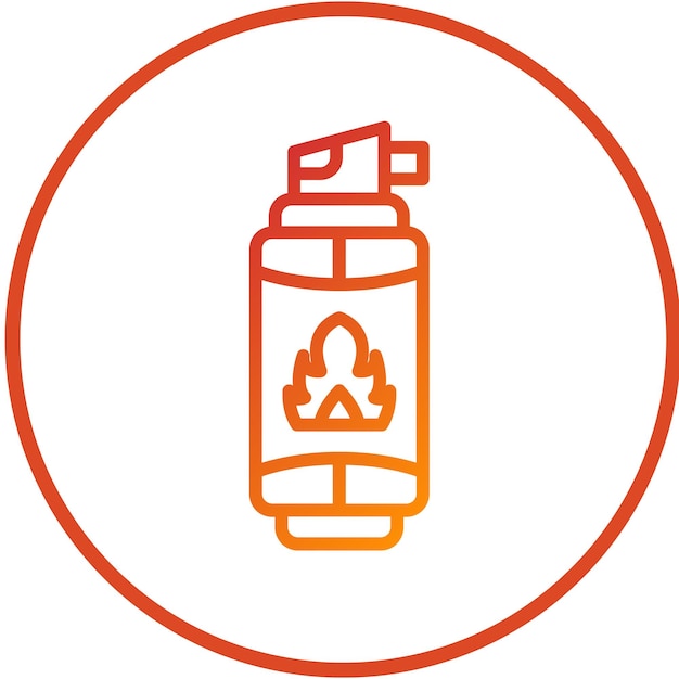 Diseño vectorial del estilo del icono de la botella de gas