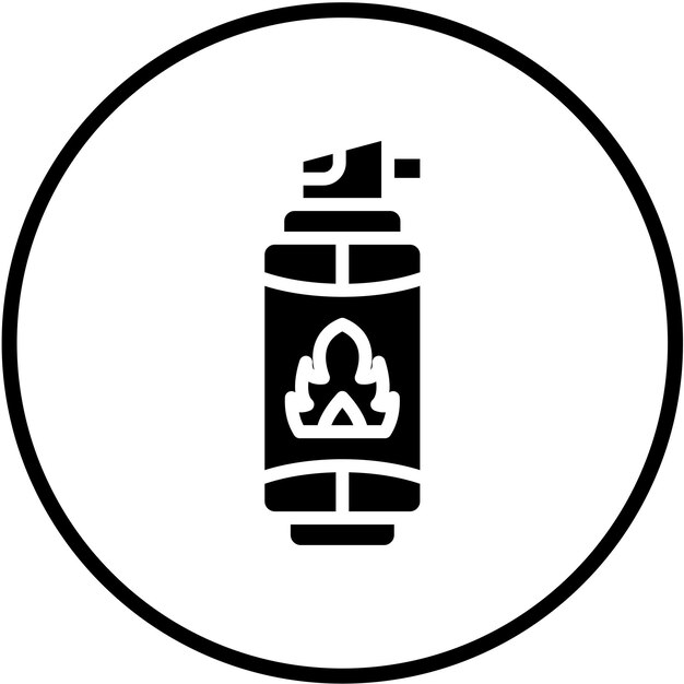 Diseño vectorial del estilo del icono de la botella de gas