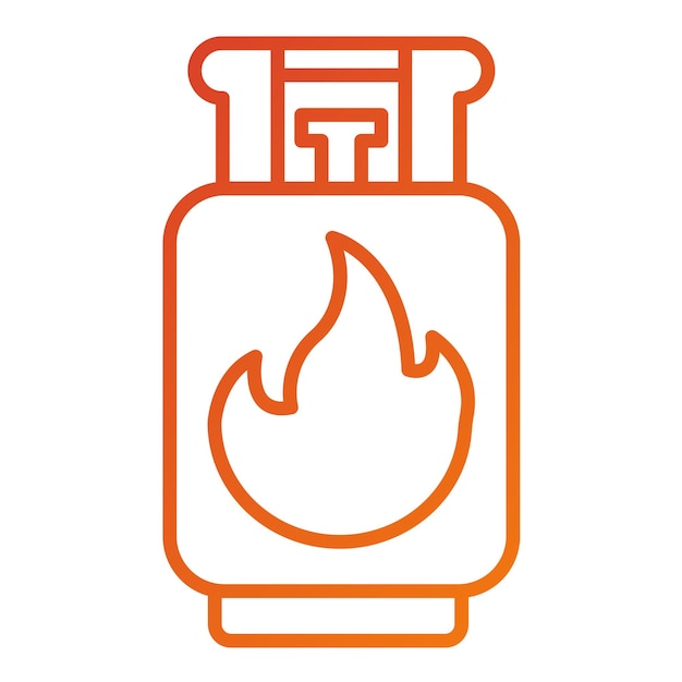 Diseño vectorial del estilo del icono de la botella de gas