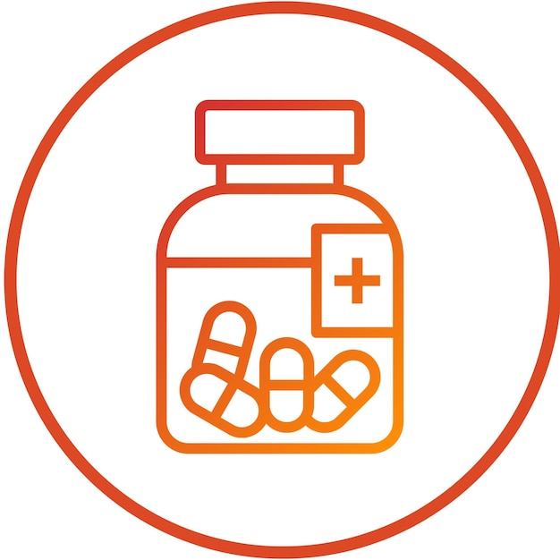 Diseño vectorial Estilo del icono de la botella de medicina